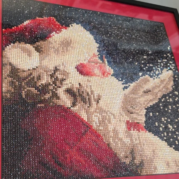 Santa Diamond Dotz Matted And Framed Art - Picture 4 of 5